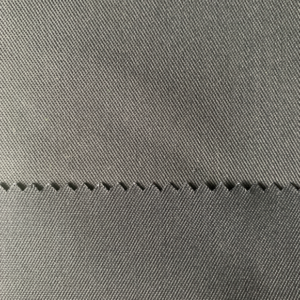 Tkanina poliestrowa TCW23/MOOSO REC z recyklingu z bawełną organiczną, skośna, 65/35, 2/1, rozciągliwa mechanicznie, 250 g/m2